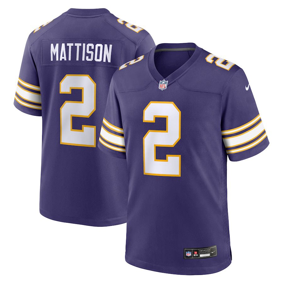 Men Minnesota Vikings #2 Alexander Mattison Nike Purple Classic Player Game NFL Jersey->minnesota vikings->NFL Jersey